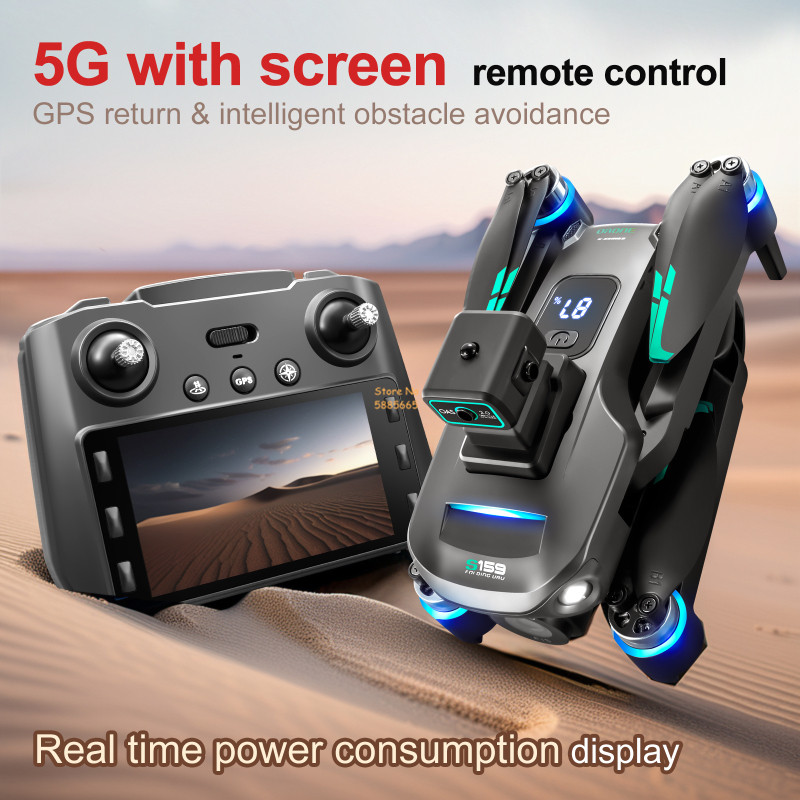 リモコン付きクワッドコプタードローン,障害物回避,LEDスク - Drone Battery Box のレビューと価格