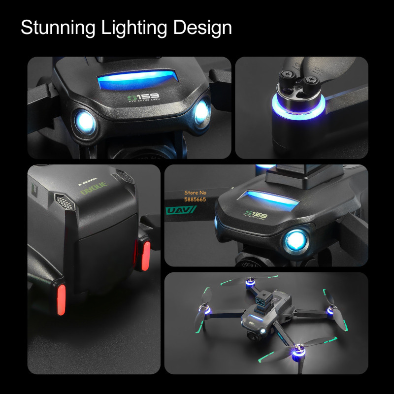 リモコン付きクワッドコプタードローン,障害物回避,LEDスク - Drone Battery Box のレビューと価格