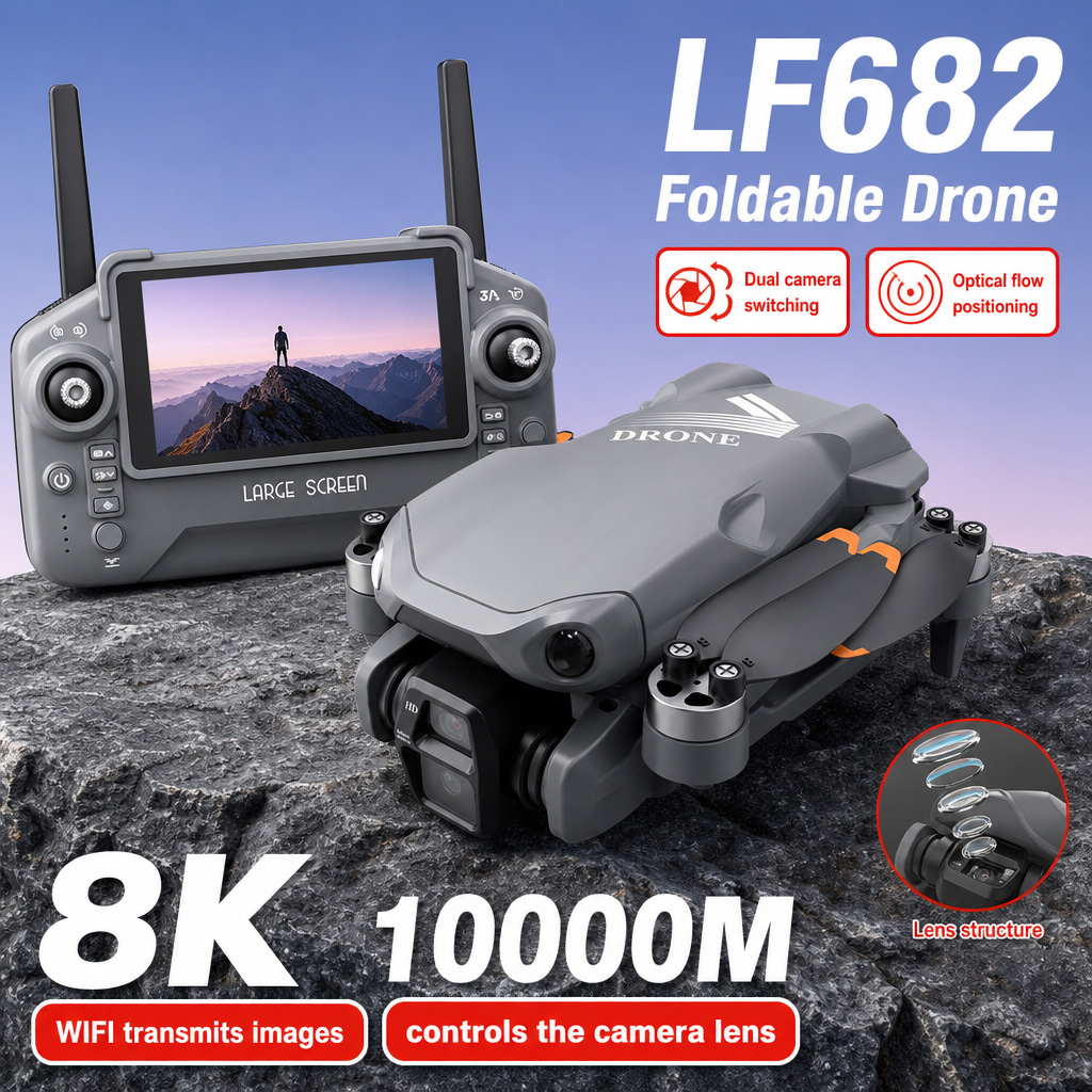 空撮写真 LF682 ドローン 8K HD デュアルカメラ  - Drone Battery Smart のレビューと価格