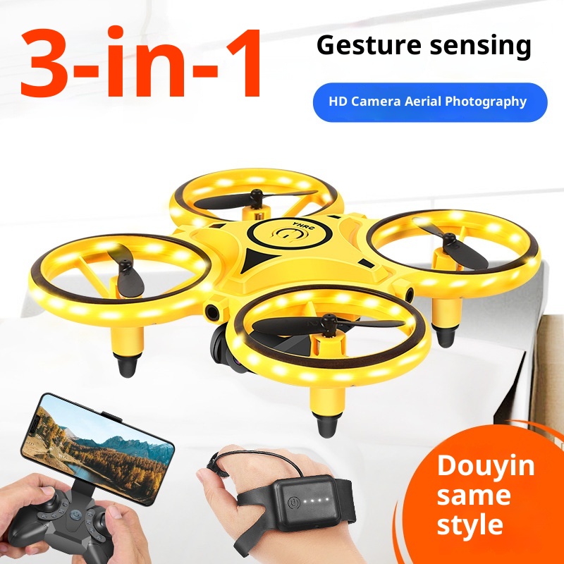 電動ジェスチャー制御ドローンおもちゃ、ライト付きスマートRC - Drone Battery Smart のレビューと価格